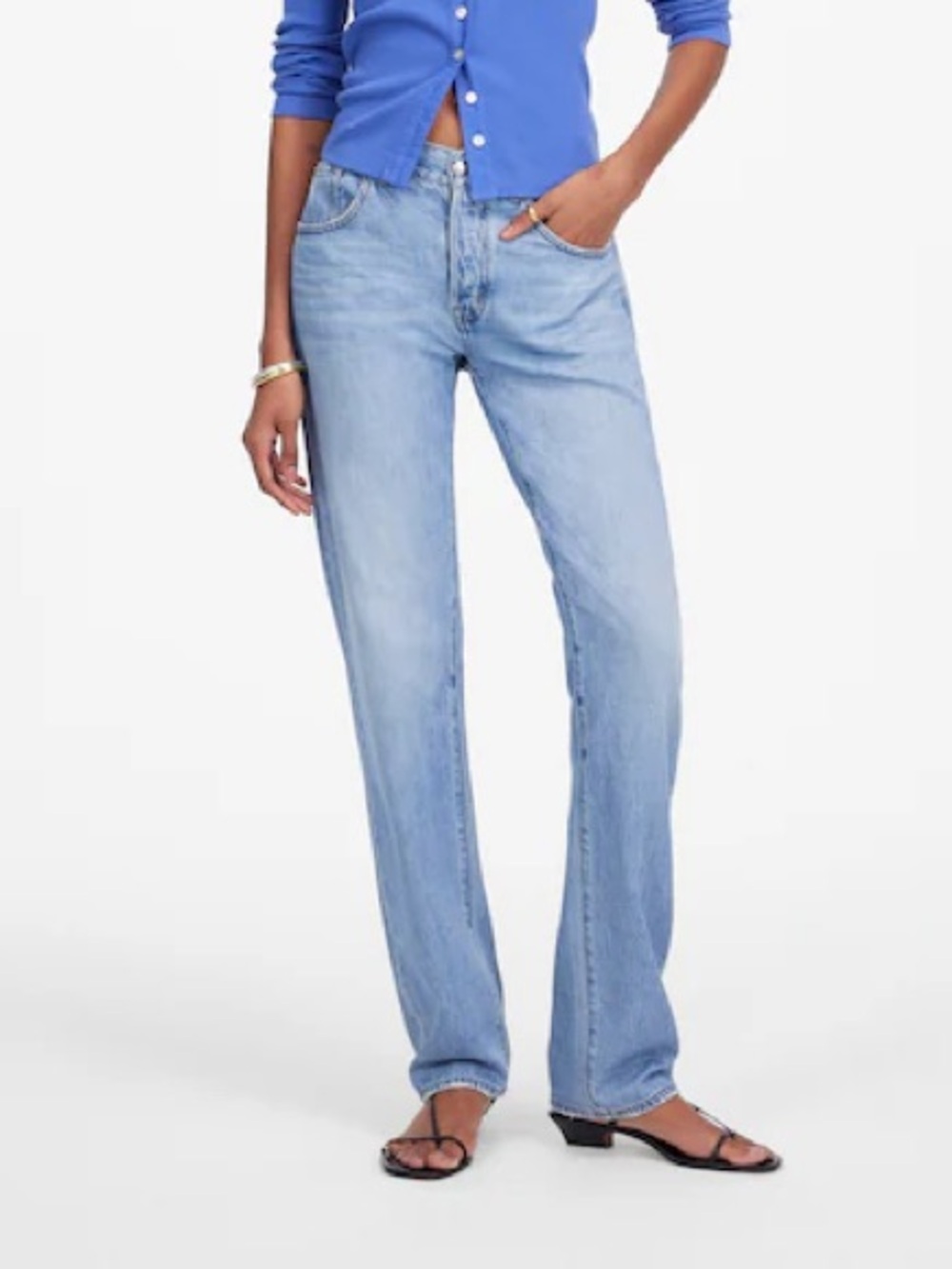 Madewell The Dean Easy Straight Jeans in Northridge Wash Airy Denim Edition